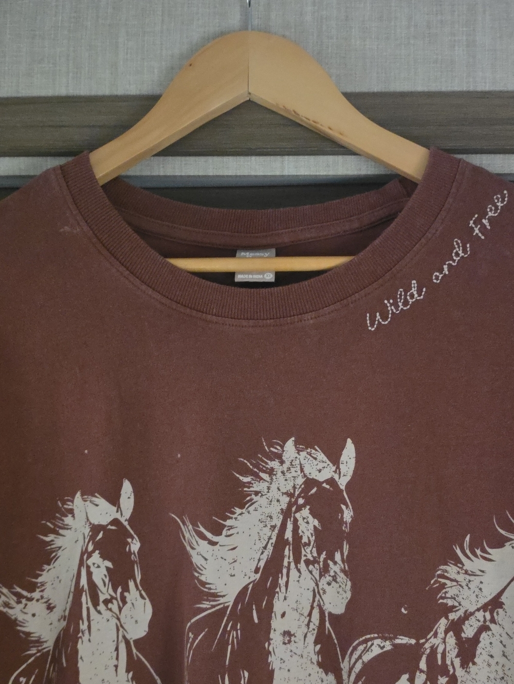 🐴NWT", 100% COTTON, "WILD AND FREE" TEE", BY "MESSY BUN JUST CHILLIN" 🐴 - Picture 12 of 14